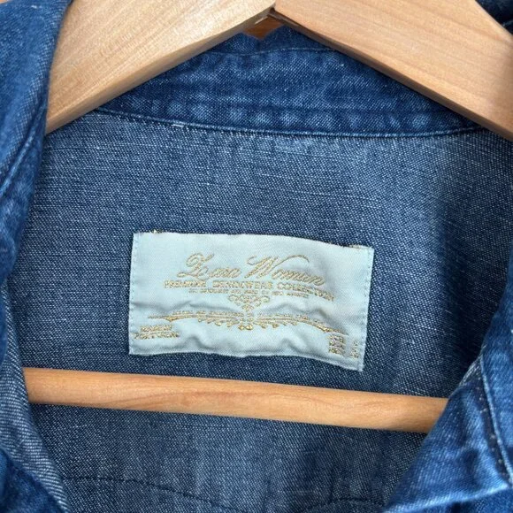 Zara Woman Denim/Jean Snap Shirt - S - Picture 3 of 6